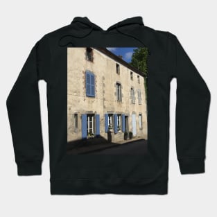 Blue Shuttered House In France Hoodie